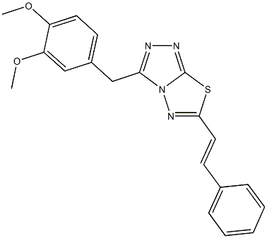 3-(3,4-dimethoxybenzyl)-6-(2-phenylvinyl)[1,2,4]triazolo[3,4-b][1,3,4]thiadiazole Structure