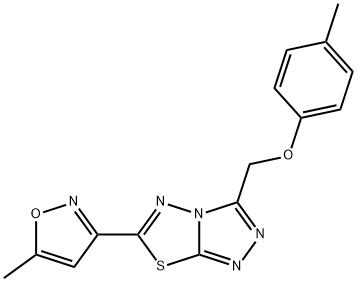 6-(5-methyl-3-isoxazolyl)-3-[(4-methylphenoxy)methyl][1,2,4]triazolo[3,4-b][1,3,4]thiadiazole 结构式