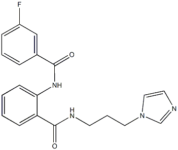 2-[(3-fluorobenzoyl)amino]-N-[3-(1H-imidazol-1-yl)propyl]benzamide Struktur