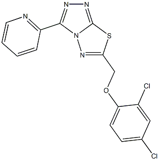 2,4-dichlorophenyl [3-(2-pyridinyl)[1,2,4]triazolo[3,4-b][1,3,4]thiadiazol-6-yl]methyl ether 化学構造式