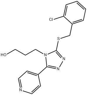 3-[3-[(2-chlorobenzyl)sulfanyl]-5-(4-pyridinyl)-4H-1,2,4-triazol-4-yl]-1-propanol|