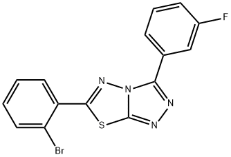 6-(2-bromophenyl)-3-(3-fluorophenyl)[1,2,4]triazolo[3,4-b][1,3,4]thiadiazole,947877-71-6,结构式