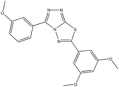 6-(3,5-dimethoxyphenyl)-3-(3-methoxyphenyl)[1,2,4]triazolo[3,4-b][1,3,4]thiadiazole Struktur