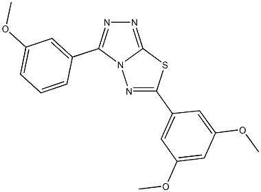 6-(3,5-dimethoxyphenyl)-3-(3-methoxyphenyl)[1,2,4]triazolo[3,4-b][1,3,4]thiadiazole 结构式