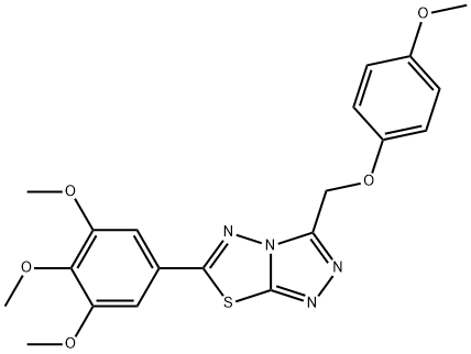 3-[(4-methoxyphenoxy)methyl]-6-(3,4,5-trimethoxyphenyl)[1,2,4]triazolo[3,4-b][1,3,4]thiadiazole 结构式