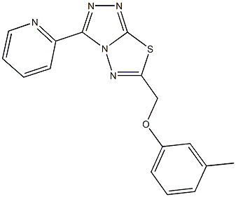 6-[(3-methylphenoxy)methyl]-3-(2-pyridinyl)[1,2,4]triazolo[3,4-b][1,3,4]thiadiazole Struktur
