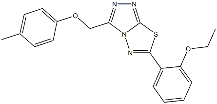 6-(2-ethoxyphenyl)-3-[(4-methylphenoxy)methyl][1,2,4]triazolo[3,4-b][1,3,4]thiadiazole 结构式