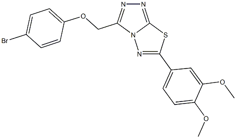 3-[(4-bromophenoxy)methyl]-6-(3,4-dimethoxyphenyl)[1,2,4]triazolo[3,4-b][1,3,4]thiadiazole,947907-14-4,结构式