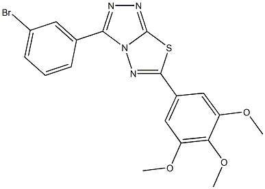 3-(3-bromophenyl)-6-(3,4,5-trimethoxyphenyl)[1,2,4]triazolo[3,4-b][1,3,4]thiadiazole,947921-20-2,结构式