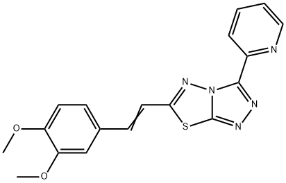 6-[2-(3,4-dimethoxyphenyl)vinyl]-3-(2-pyridinyl)[1,2,4]triazolo[3,4-b][1,3,4]thiadiazole Struktur