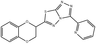 6-(2,3-dihydro-1,4-benzodioxin-2-yl)-3-(2-pyridinyl)[1,2,4]triazolo[3,4-b][1,3,4]thiadiazole 结构式