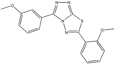 6-(2-methoxyphenyl)-3-(3-methoxyphenyl)[1,2,4]triazolo[3,4-b][1,3,4]thiadiazole 结构式