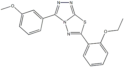 6-(2-ethoxyphenyl)-3-(3-methoxyphenyl)[1,2,4]triazolo[3,4-b][1,3,4]thiadiazole 化学構造式