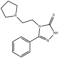 5-phenyl-4-[2-(1-pyrrolidinyl)ethyl]-4H-1,2,4-triazol-3-yl hydrosulfide Structure