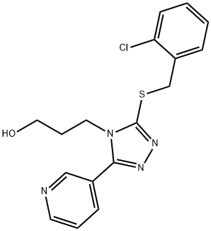 3-[3-[(2-chlorobenzyl)sulfanyl]-5-(3-pyridinyl)-4H-1,2,4-triazol-4-yl]-1-propanol Structure