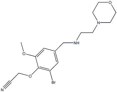 [2-bromo-6-methoxy-4-({[2-(4-morpholinyl)ethyl]amino}methyl)phenoxy]acetonitrile 结构式