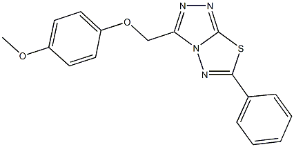 3-[(4-methoxyphenoxy)methyl]-6-phenyl[1,2,4]triazolo[3,4-b][1,3,4]thiadiazole,950256-01-6,结构式