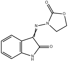 3-[(2-oxo-1,3-oxazolidin-3-yl)imino]-1,3-dihydro-2H-indol-2-one 结构式