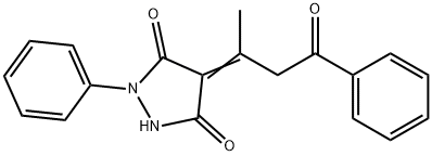 4-(1-methyl-3-oxo-3-phenylpropylidene)-1-phenyl-3,5-pyrazolidinedione Structure