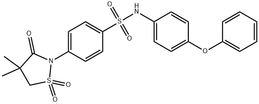 4-(4,4-dimethyl-1,1-dioxido-3-oxo-2-isothiazolidinyl)-N-(4-phenoxyphenyl)benzenesulfonamide,951983-12-3,结构式