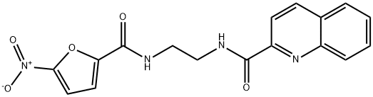 N-[2-({5-nitro-2-furoyl}amino)ethyl]-2-quinolinecarboxamide 结构式