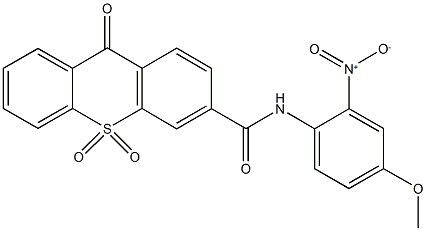 N-{2-nitro-4-methoxyphenyl}-9-oxo-9H-thioxanthene-3-carboxamide 10,10-dioxide Structure