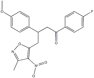 1-(4-fluorophenyl)-4-{4-nitro-3-methyl-5-isoxazolyl}-3-(4-methoxyphenyl)-1-butanone 结构式