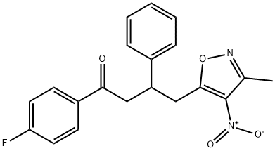 1-(4-fluorophenyl)-4-{4-nitro-3-methyl-5-isoxazolyl}-3-phenyl-1-butanone Structure