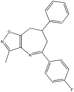 5-(4-fluorophenyl)-3-methyl-7-phenyl-7,8-dihydro-6H-isoxazolo[4,5-b]azepine,952569-01-6,结构式