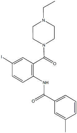 N-{2-[(4-ethyl-1-piperazinyl)carbonyl]-4-iodophenyl}-3-methylbenzamide Struktur