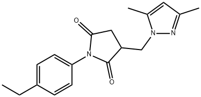 3-[(3,5-dimethyl-1H-pyrazol-1-yl)methyl]-1-(4-ethylphenyl)-2,5-pyrrolidinedione Structure