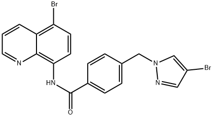 4-[(4-bromo-1H-pyrazol-1-yl)methyl]-N-(5-bromo-8-quinolinyl)benzamide Struktur