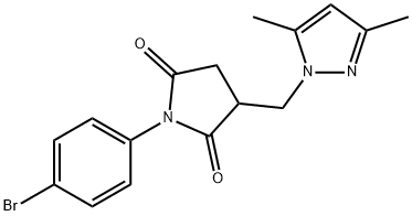 1-(4-bromophenyl)-3-[(3,5-dimethyl-1H-pyrazol-1-yl)methyl]-2,5-pyrrolidinedione 化学構造式