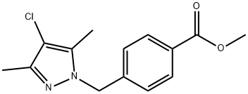 4-(4-氯-3,5-二甲基-吡唑-1-基甲基)-苯甲酸甲酯, 955971-17-2, 结构式