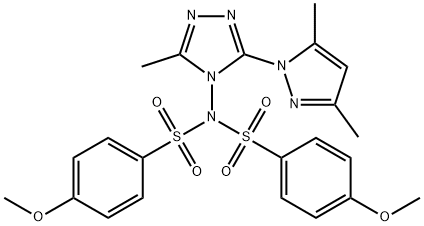 N-[3-(3,5-dimethyl-1H-pyrazol-1-yl)-5-methyl-4H-1,2,4-triazol-4-yl]-4-methoxy-N-[(4-methoxyphenyl)sulfonyl]benzenesulfonamide,956047-11-3,结构式