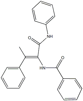 N-[1-(anilinocarbonyl)-2-phenyl-1-propenyl]benzamide Struktur