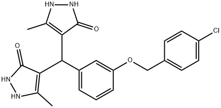 956203-99-9 4-[{3-[(4-chlorobenzyl)oxy]phenyl}(5-hydroxy-3-methyl-1H-pyrazol-4-yl)methyl]-3-methyl-1H-pyrazol-5-ol