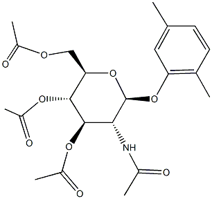 3-(acetylamino)-5-(acetyloxy)-6-[(acetyloxy)methyl]-2-(2,5-dimethylphenoxy)tetrahydro-2H-pyran-4-yl acetate,956253-63-7,结构式