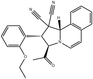 3-acetyl-2-(2-ethoxyphenyl)-2,3-dihydropyrrolo[2,1-a]isoquinoline-1,1(10bH)-dicarbonitrile 化学構造式