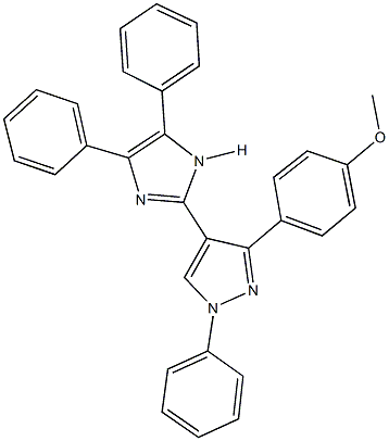 4-[4-(4,5-diphenyl-1H-imidazol-2-yl)-1-phenyl-1H-pyrazol-3-yl]phenyl methyl ether,956412-50-3,结构式