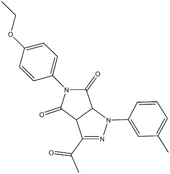 3-acetyl-5-(4-ethoxyphenyl)-1-(3-methylphenyl)-3a,6a-dihydropyrrolo[3,4-c]pyrazole-4,6(1H,5H)-dione Struktur