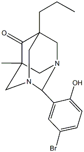 2-(5-bromo-2-hydroxyphenyl)-5-methyl-7-propyl-1,3-diazatricyclo[3.3.1.1~3,7~]decan-6-one Structure