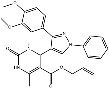 allyl 4-[3-(3,4-dimethoxyphenyl)-1-phenyl-1H-pyrazol-4-yl]-6-methyl-2-oxo-1,2,3,4-tetrahydropyrimidine-5-carboxylate,956790-89-9,结构式