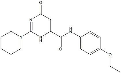 N-(4-ethoxyphenyl)-6-oxo-2-(1-piperidinyl)-3,4,5,6-tetrahydro-4-pyrimidinecarboxamide 结构式