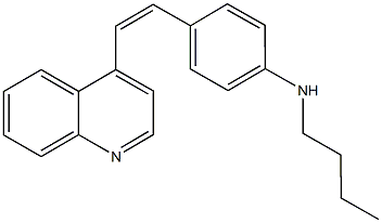 N-butyl-N-{4-[2-(4-quinolinyl)vinyl]phenyl}amine Structure