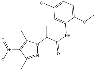 957033-00-0 N-(5-chloro-2-methoxyphenyl)-2-{4-nitro-3,5-dimethyl-1H-pyrazol-1-yl}propanamide