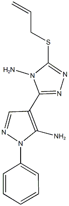 3-(allylsulfanyl)-5-(5-amino-1-phenyl-1H-pyrazol-4-yl)-4H-1,2,4-triazol-4-amine Struktur