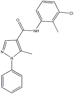 N-(3-chloro-2-methylphenyl)-5-methyl-1-phenyl-1H-pyrazole-4-carboxamide Struktur