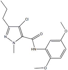 4-chloro-N-(2,5-dimethoxyphenyl)-1-methyl-3-propyl-1H-pyrazole-5-carboxamide 化学構造式