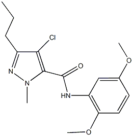 4-chloro-N-(2,5-dimethoxyphenyl)-1-methyl-3-propyl-1H-pyrazole-5-carboxamide,957264-92-5,结构式